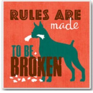 Set of Four "Rules are Made to be Broken" Spot On Ceramic Coasters